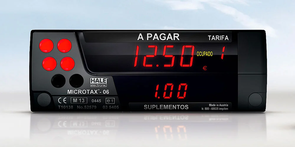 taxímetro HALE Microtax 06 en taximetros barcelona Instalaciones y electrónica del taxi S.L IET